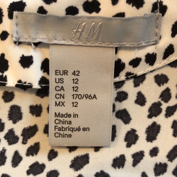 EUC H&M black and white animal print sleeveless dress size 12 - Picture 5 of 6
